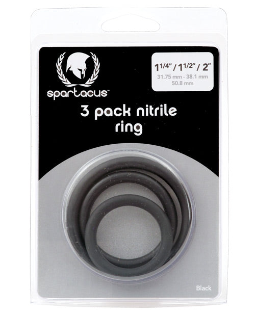 Spartacus Penis Enhancement Nitrile Cock Ring Set Skin Safe Flexible for Custom Fit and Performance