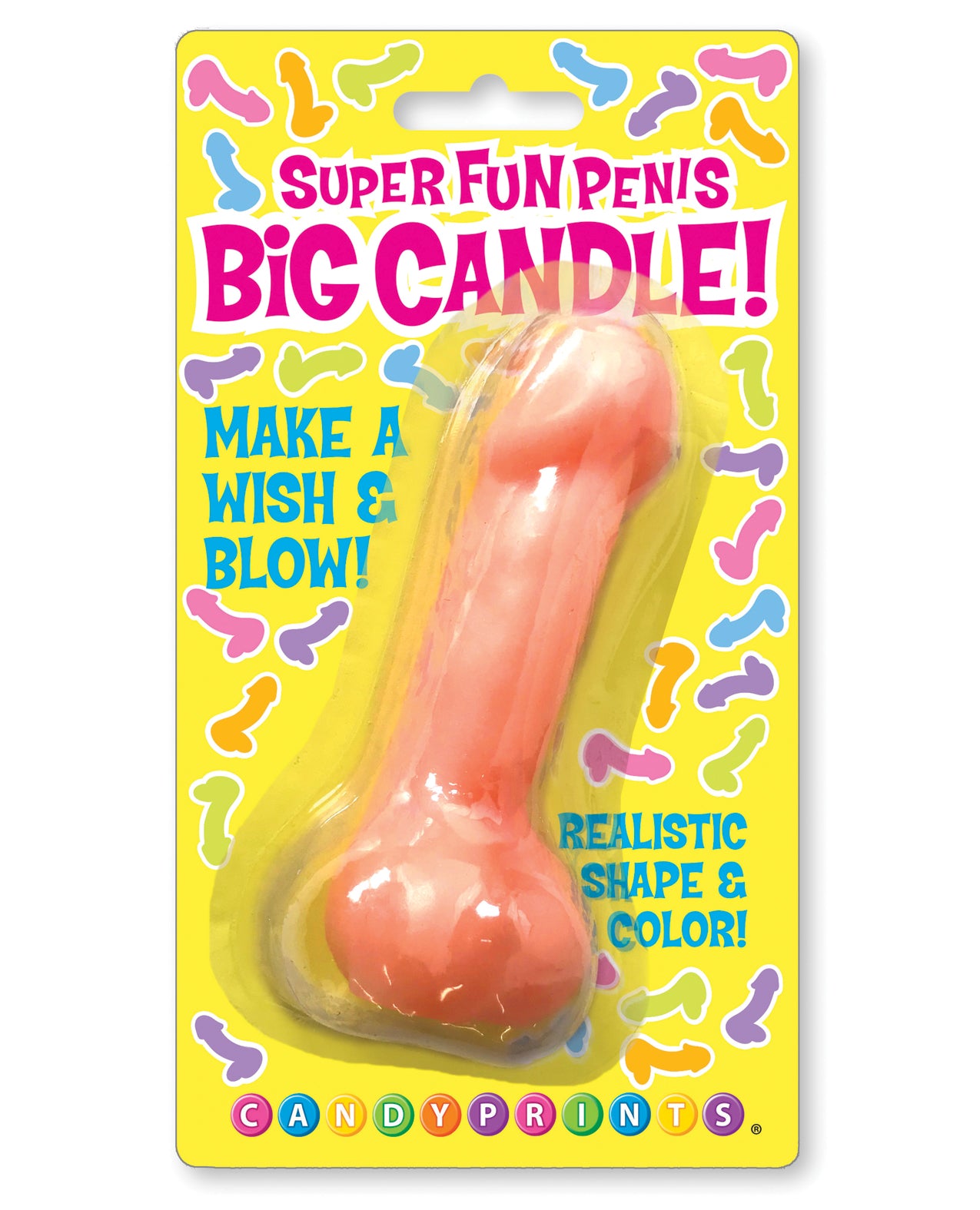 Candy Prints Big Penis Candle novelty bachelorette party candle pink and brown options for fun party decoration