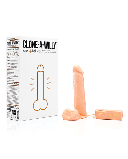 Clone-A-Willy Plus+ Balls Kit in Light Skin Tone with Vibrating Function