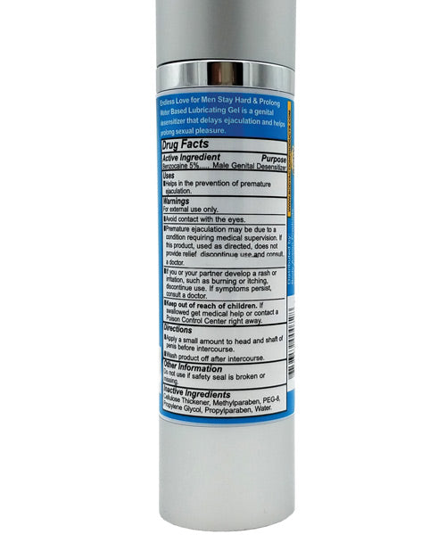 Stayhard & Prolong Water-Based Lubricant for Men with Benzocaine 1.7oz