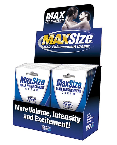 Max Size Male Enhancement Cream Foil Packets with Butea Superba and Transdermal Gel for Fast-Acting Performance