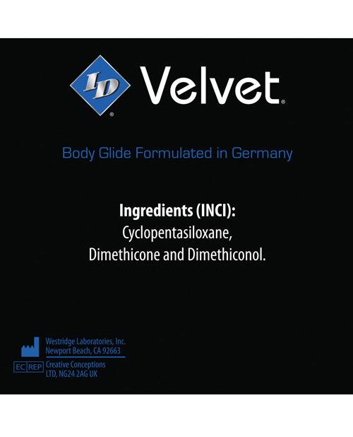 I-D Velvet Silicone Lubricant with Fragrance-Free Sensitive Skin Formula