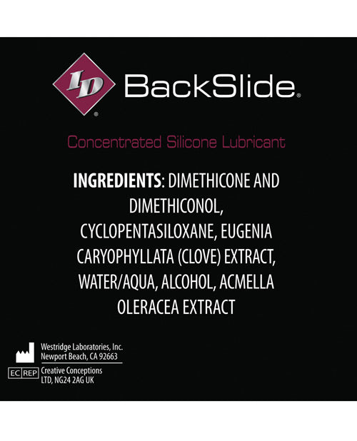 ID BackSlide Silicone Anal Lubricant with Clove Extracts 2.2 oz