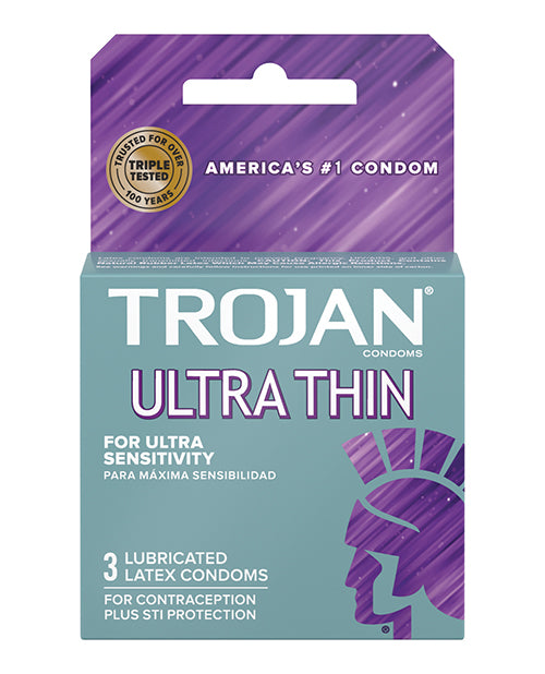 Trojan Condoms Ultra Thin Lubricated Sensitive Latex Design for Enhanced Intimacy and Protection
