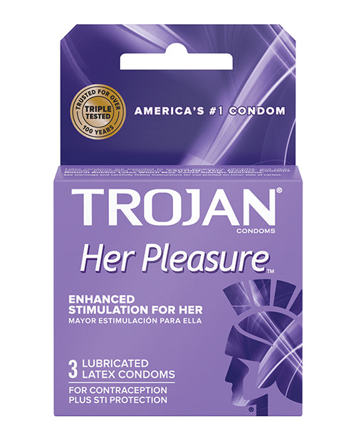 Trojan Condoms Ribbed Contoured Design Increased Female Stimulation for Shared Intimacy