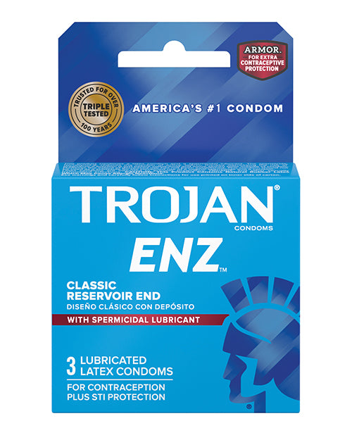 Trojan ENZ Spermicidal Latex Condoms with Smooth Lubrication - 3 Pack