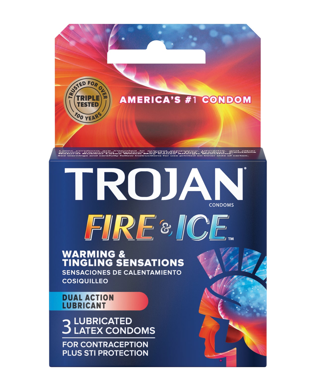Trojan Condoms Dual Action With Warming Tingling Lubricant for Enhanced Sensation and Safe Intimacy