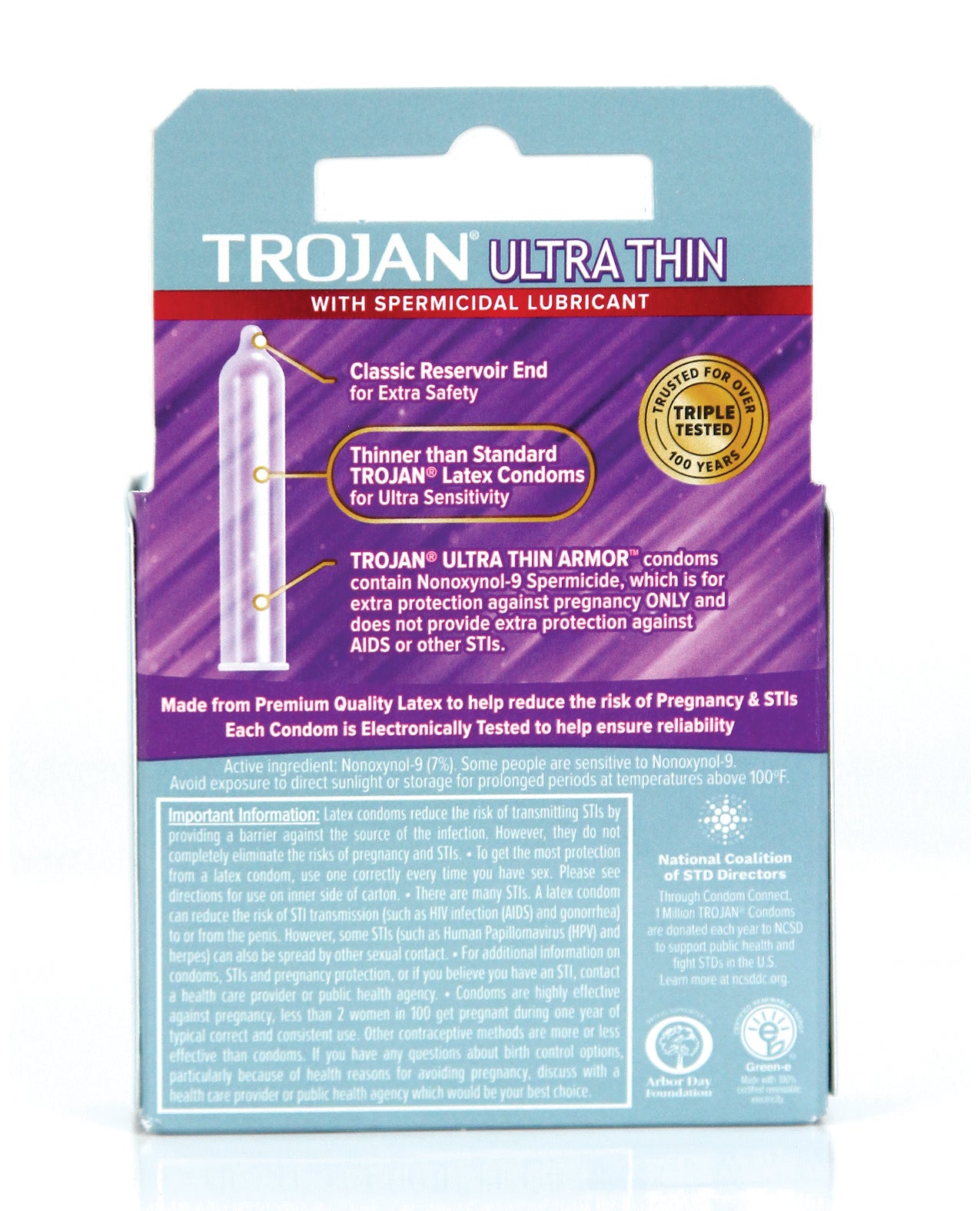 Trojan Ultra Thin Armor Spermicidal Lubricated Condoms - 3 Pack
