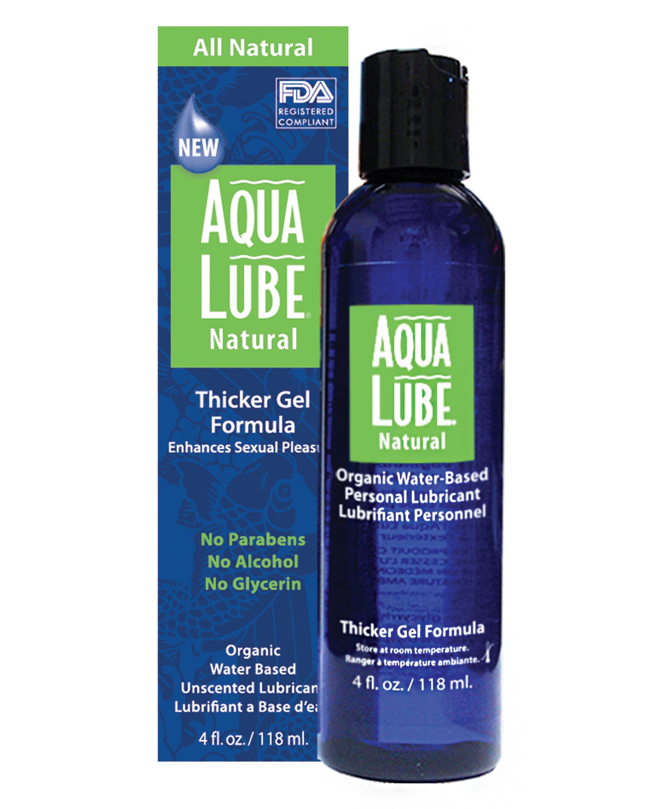 Aqua Lube Lubricant Organic Water-Based Aloe Formula Gentle Non-Irritating for Intimate Comfort