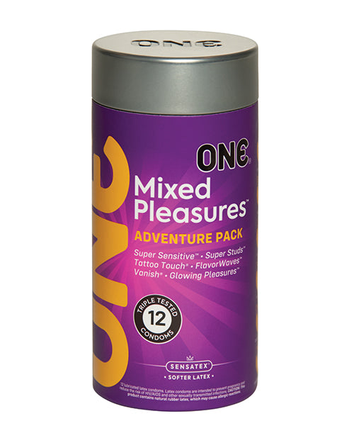 One Condoms Assorted Varieties 5 Styles Lubricated Latex for Enhanced Sensation