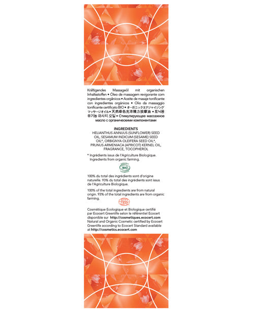 Carnelian Apricot Organic Massage Oil with Real Crystals by Exsens