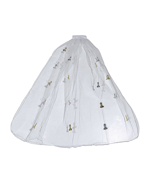 Flashy Naughty Veil with Gold and Silver Confetti for Bachelorette Parties