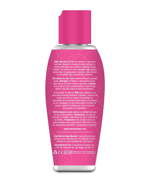 Pink Silicone Lubricant with Aloe & Vitamin E - 2.8 oz Flip Top Bottle