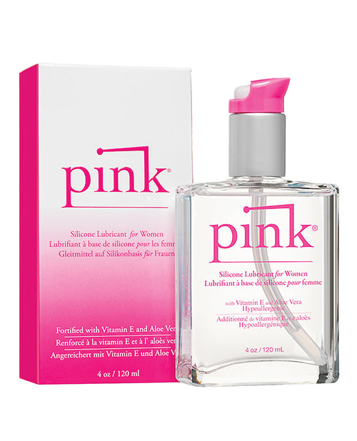 Pink Silicone Lubricant ultra-slick formula with Aloe Vera and Vitamin E for long-lasting comfort and intimacy