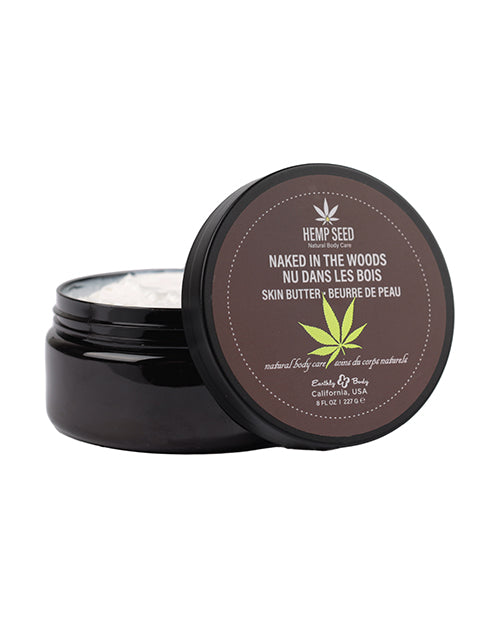 Earthly Body Massage Products Hemp Seed Skin Butter with Botanical Extracts and Naked In The Woods Scent for Deep Moisturization