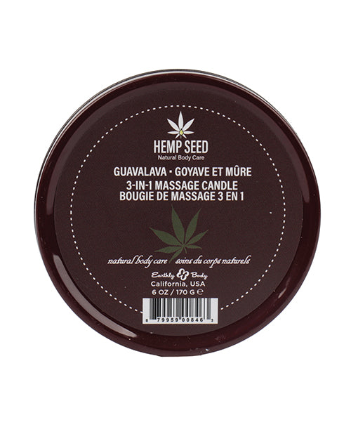 Earthly Body Suntouched Hemp Candle - 6 oz Round Tin, Guavalava Scent