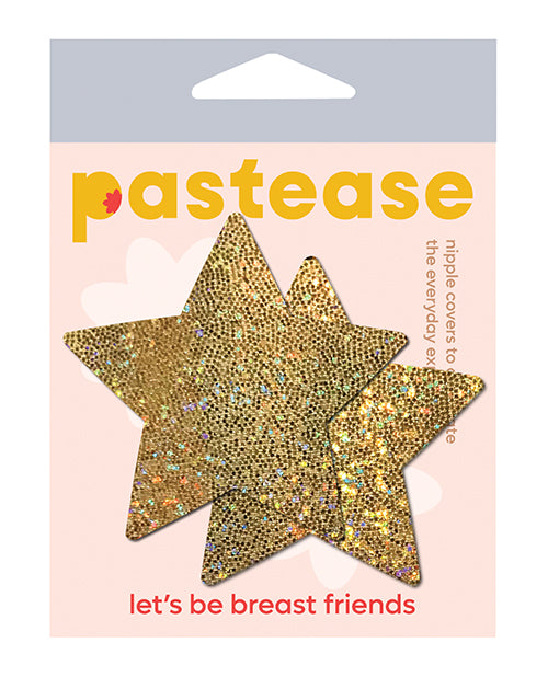Pastease Lingerie Gold Glitter Star Pasties with Adhesive for Festivals and Confident Coverage