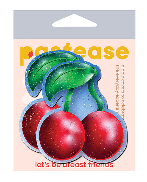 Pastease Lingerie Nipple Pasties Bright Red Cherry Design with Latex-Free Adhesive for Discreet Coverage