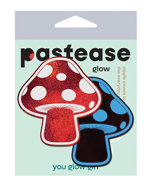 Pastease Nipple Pasties Glow in the Dark Red and White Shroom design for fun festival or costume looks