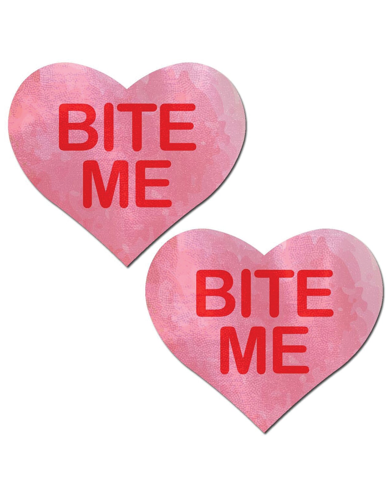 Pastease Premium Bite Me Heart Pasties in Pink and Red