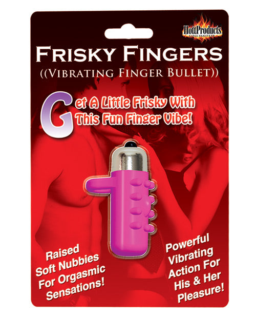 Frisky Fingers vibrating finger stimulator with stretchy silicone sleeve and removable bullet for targeted intimate massage