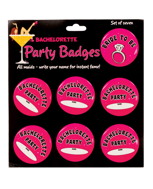 OMG International Bachelorette Party Badges with Colorful Designs and Pin-Back Fastener for Group Celebrations