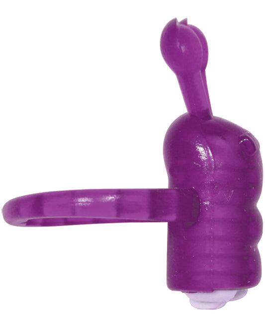 Purple Vibrating Caterpillar Cock Ring Stimulator with Sensuous Antenna