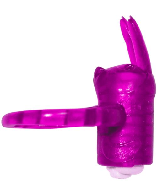 Magenta Bunny Ear Vibrating Cock Ring Stimulator by Horny Honey