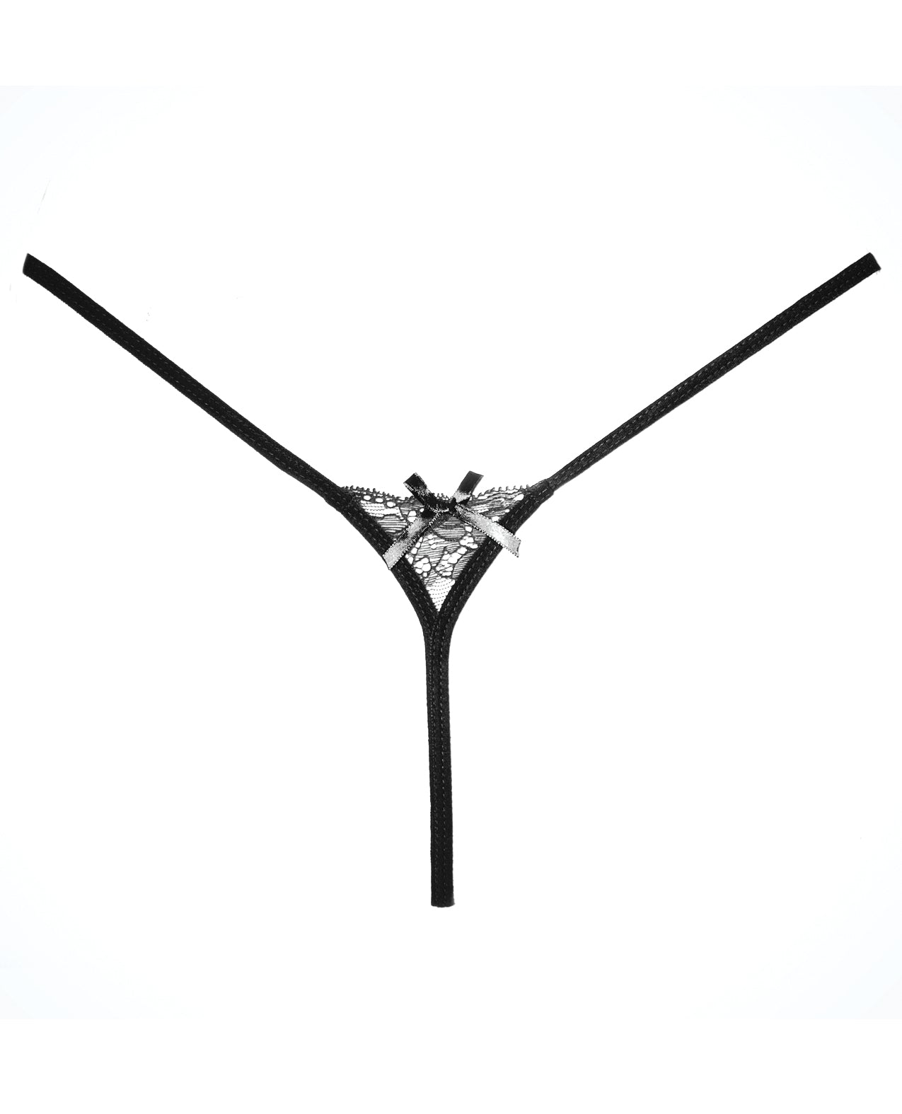 Adore Pixie Panty Black with Asymmetrical Lace and Strappy Accents