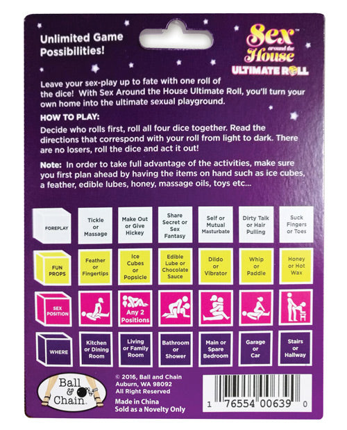 Sex Around the House Ultimate Roll Dice Game for Couples