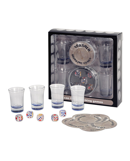 Beistle Drinking Game Set with Glass Shot Glasses and 5 Dice for Party Entertainment and Group Fun