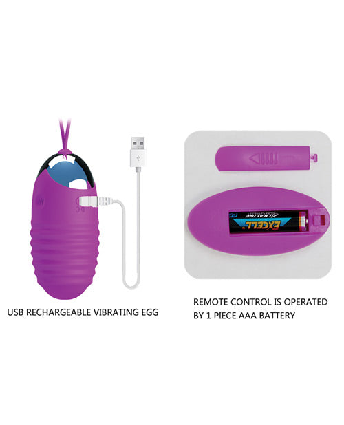 Pretty Love Jessica 12 Function Egg Vibrator – Fuchsia Remote Control Stimulator