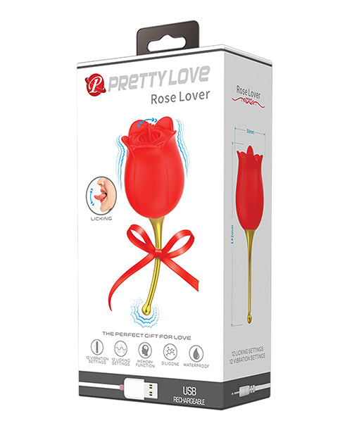Pretty Love Stimulator Dual Ended Vibrator with 12 Licking Modes and USB Rechargeable for Intimate Pleasure