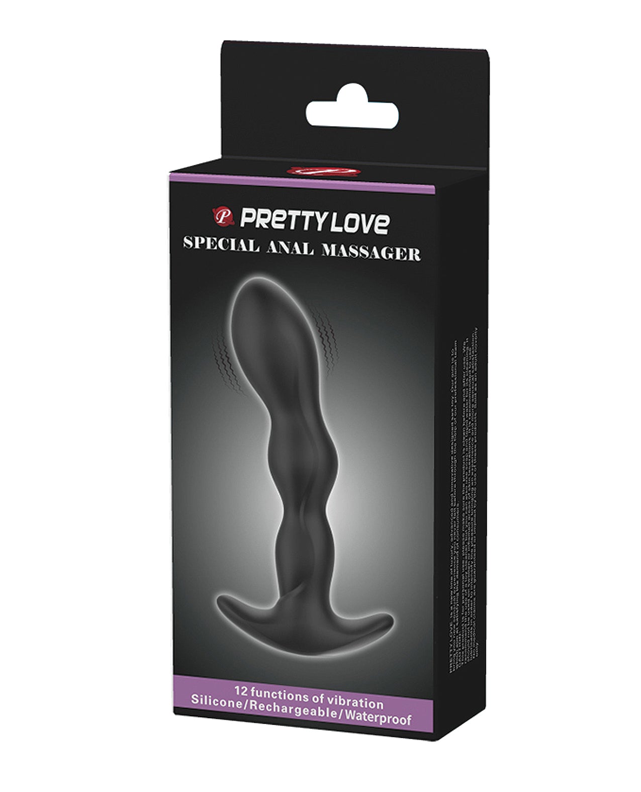 Pretty Love Anal Massager smooth silicone prostate massager with 12 vibration modes and easy-grip handle for prostate stimulation