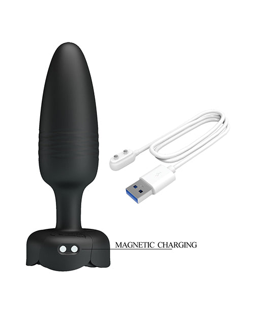 Pretty Love Tarion Thrusting Butt Plug w/Multi Color Bottom Light - Black