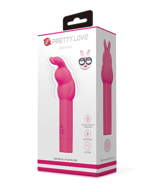 Pretty Love Bunny Vibrator silicone travel-friendly design waterproof with 10 vibration modes for clitoral stimulation and easy cleaning