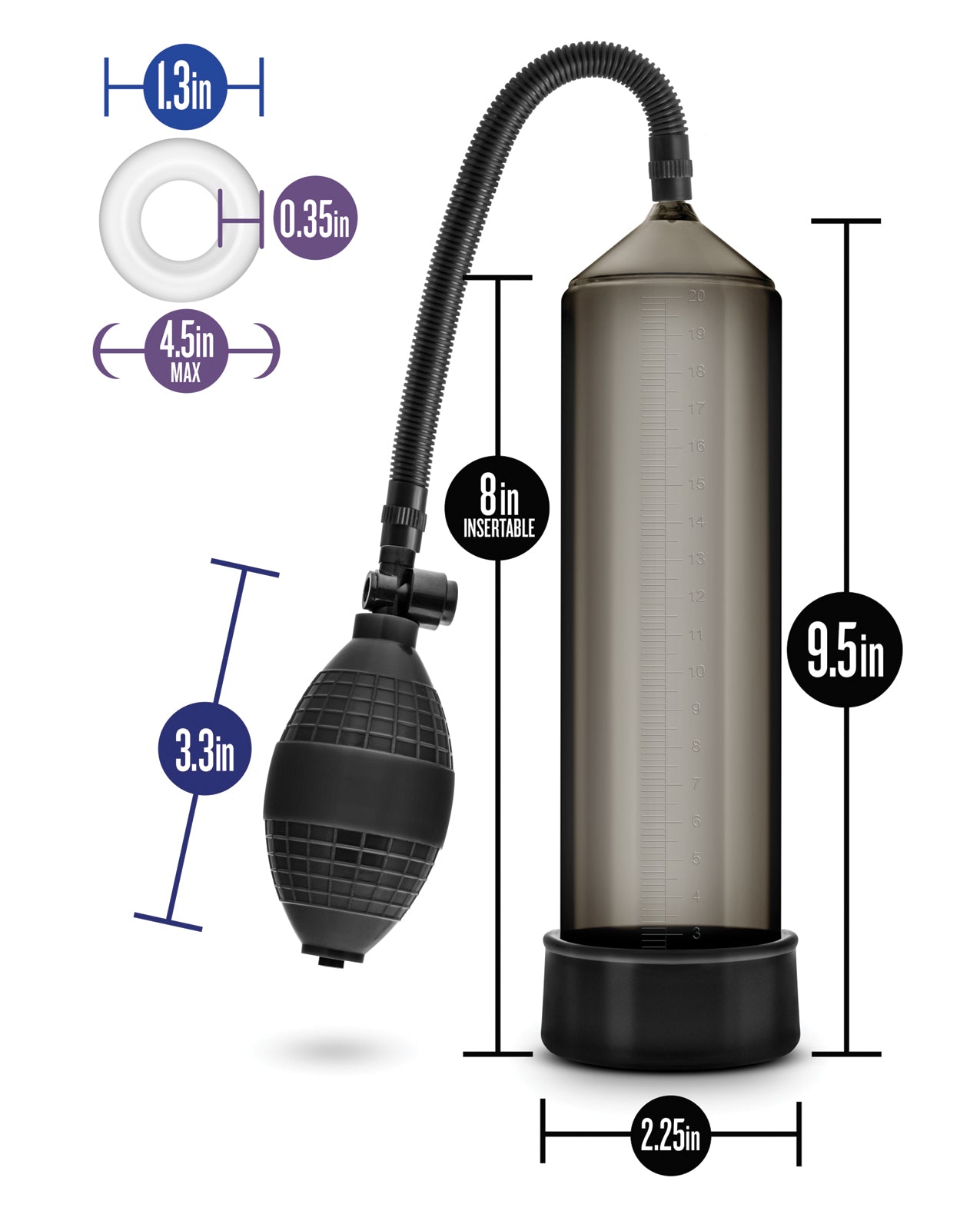 Performance VX101 Male Enhancement Pump with Ball Pump and C Ring