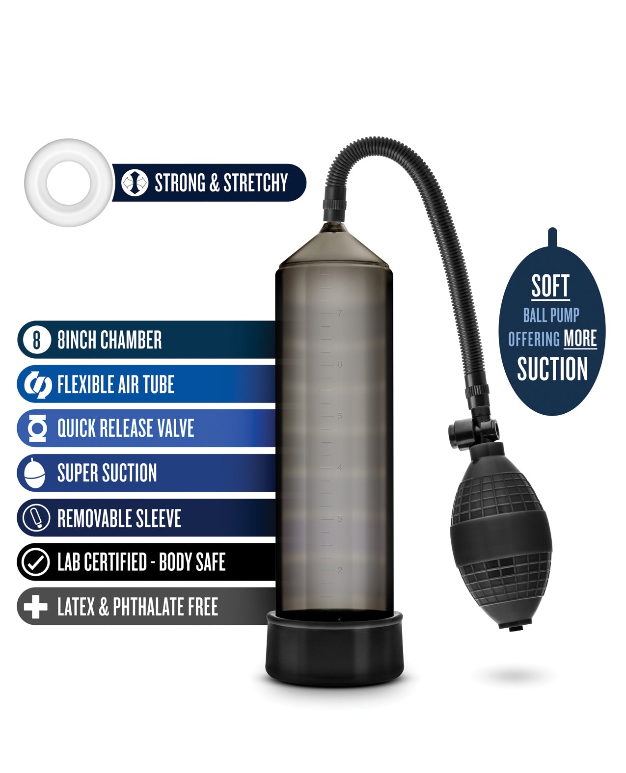Performance VX101 Male Enhancement Pump with Ball Pump and C Ring