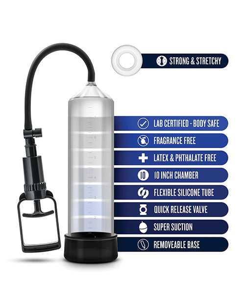 Performance VX3 Gentlemen's Enhancement Pump with Clear Vacuum Chamber and Bonus Cock Ring