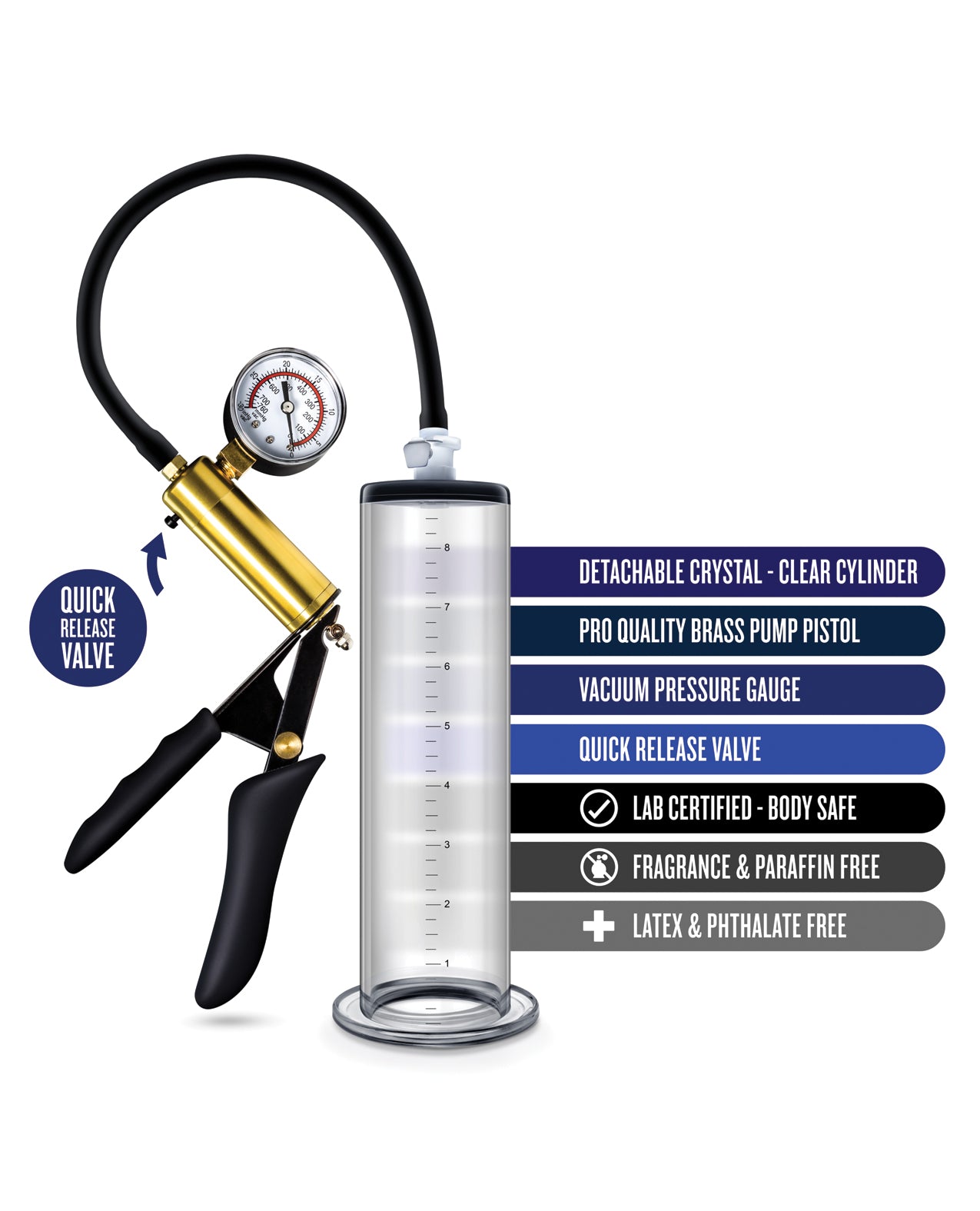 Performance VX6 Male Enhancement Pump with Brass Pistol and Gauge