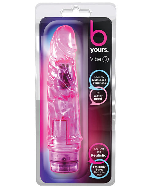 B Yours Vibrator Realistic Veined Shaft Adjustable Multi-Speed Purple for Lifelike Sensation and Waterproof Play