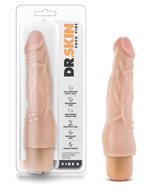 Dr. Skin Vibrator Realistic Beige Design with Clitoral Nubs and Multi-Speed Vibration for Beginner-Friendly Intimate Pleasure