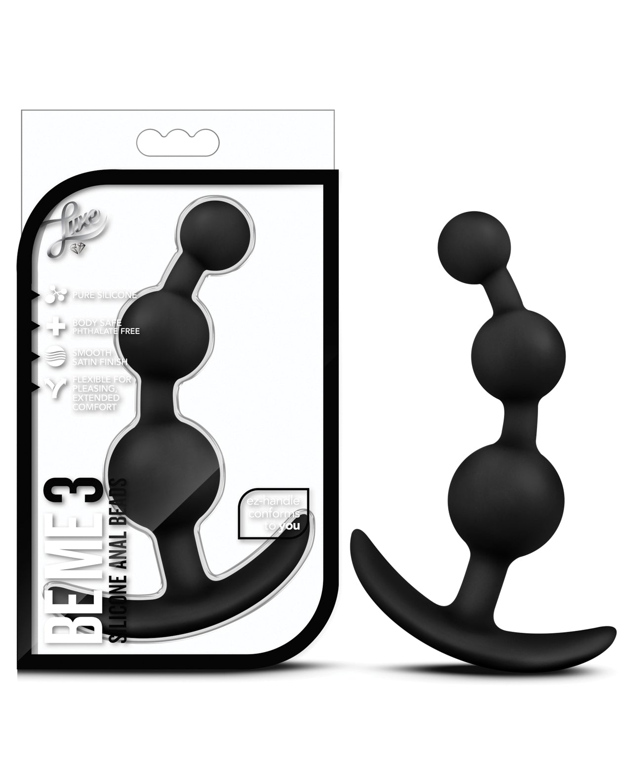 Luxe Anal Plug Flexible Silicone EZ Handle Waterproof Design for Comfortable Anal Play