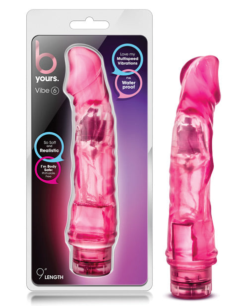 B Yours Vibrator Pink Realistic Design Multi-Speed Waterproof for Adjustable Stimulation and Shower Use