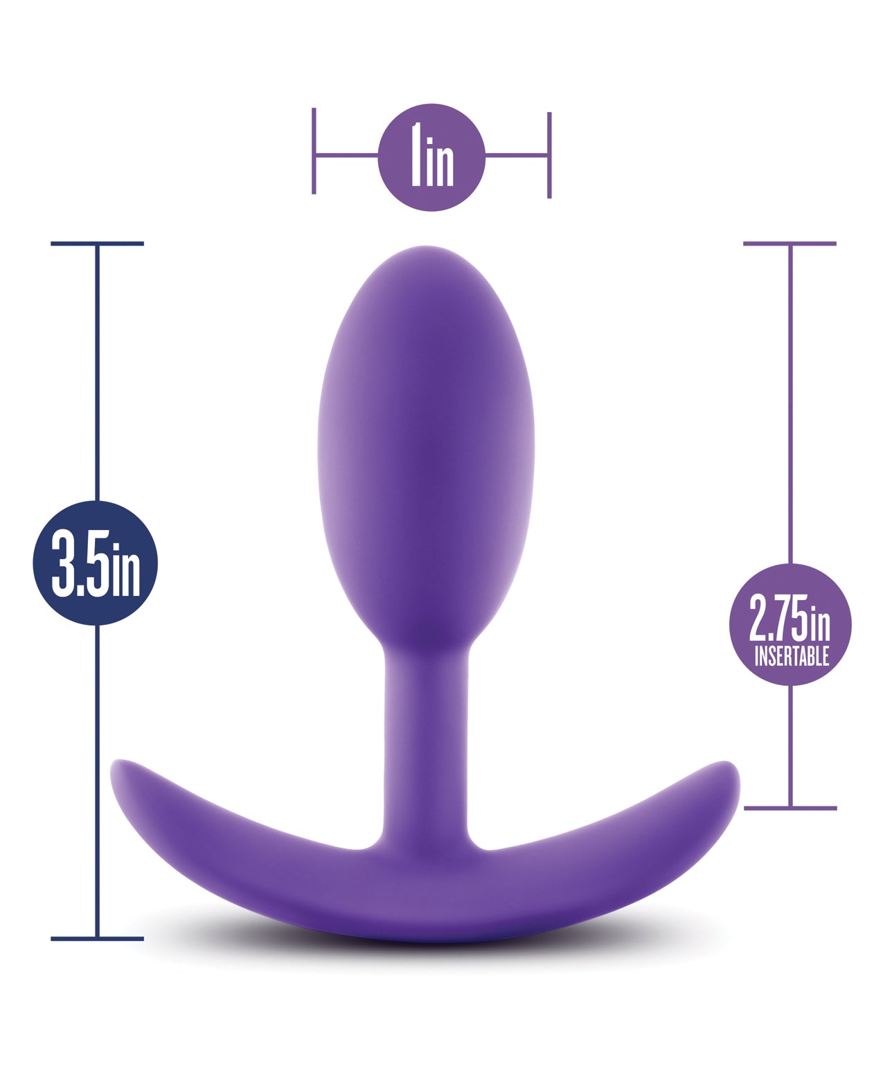 Luxe Wearable Vibra Slim Plug Small - Purple Slim Anal Plug with Silent Motion Vibration