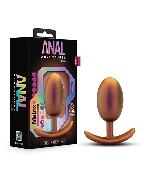 Anal Adventures Silicone Anal Plug Iridescent Finish Vibrating Bead for Enhanced Anal Stimulation