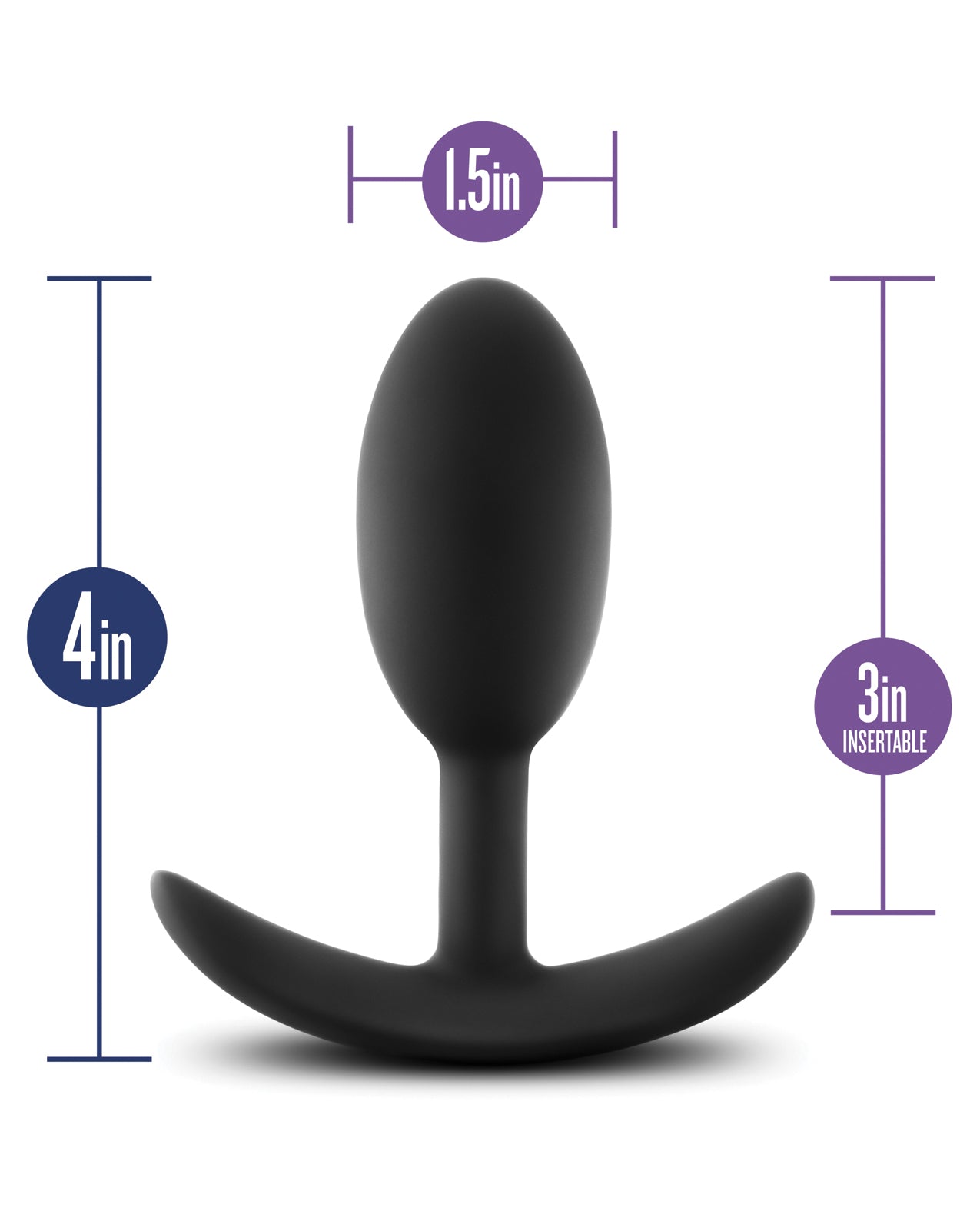 Luxe Wearable Vibra Slim Plug Medium – Black Silicone Anal Plug with Vibrating Core