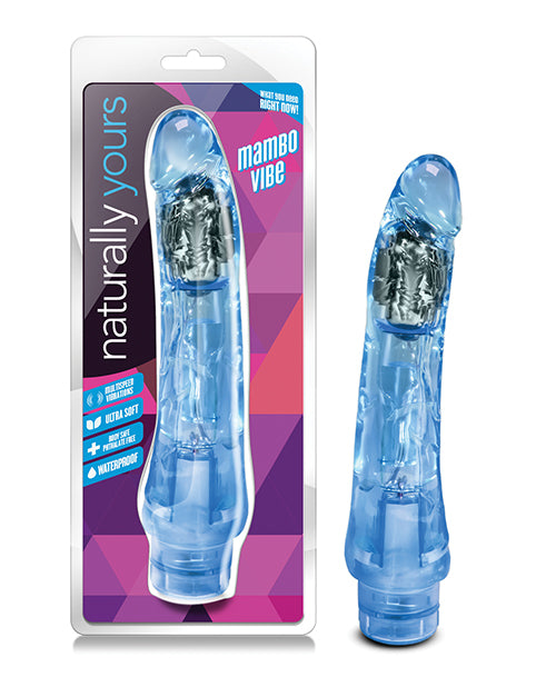 Naturally Yours Vibrator Blue Realistic 9-Inch Multi-Speed Waterproof Design for Intimate Stimulation