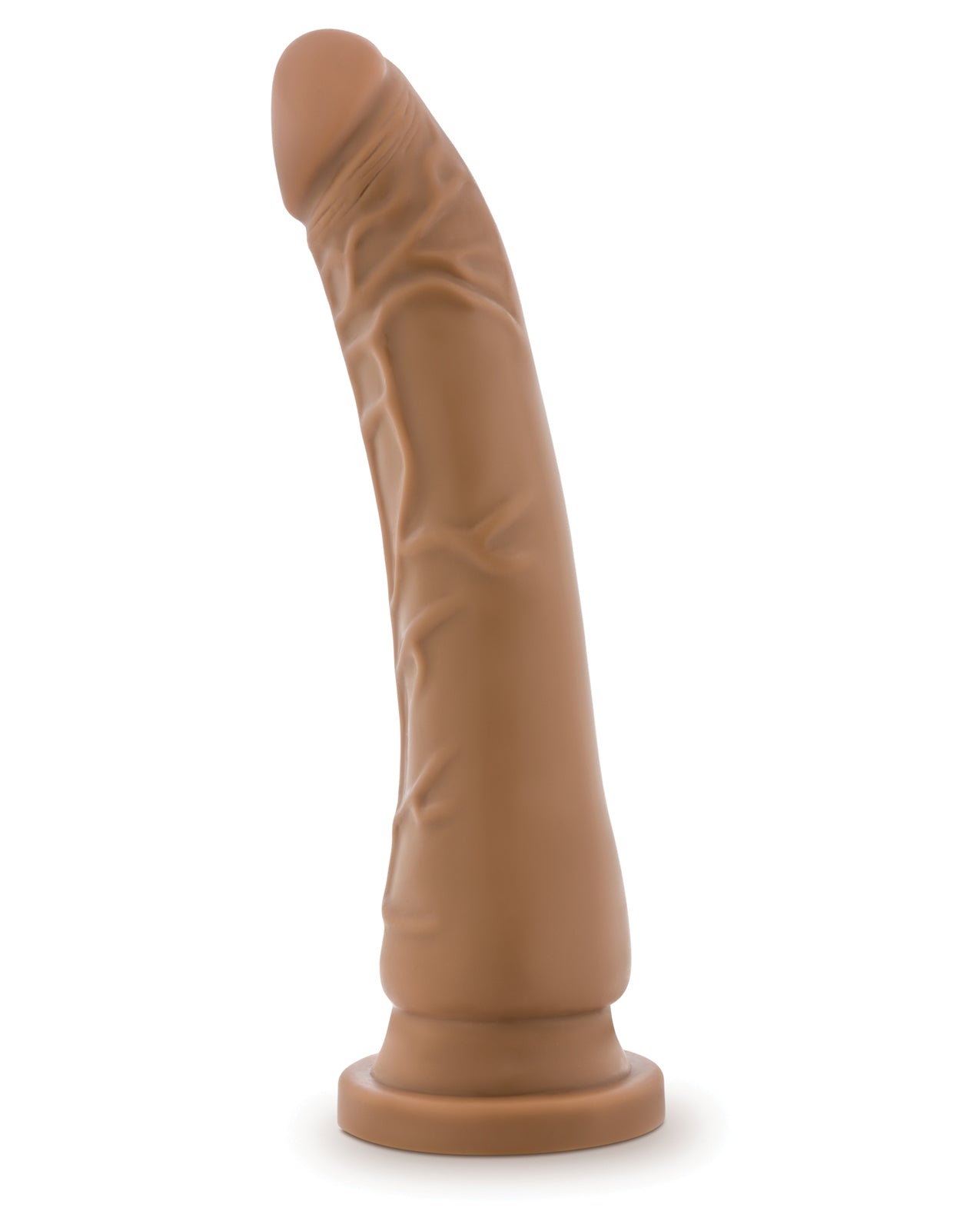 Dr. Skin 8.5" Mocha Realistic Dildo with Curved Shaft and Suction Cup Base