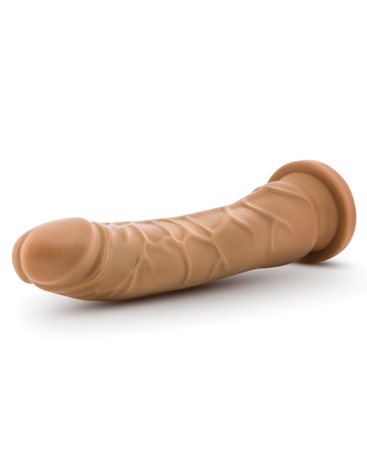 Dr. Skin 8.5" Mocha Realistic Dildo with Curved Shaft and Suction Cup Base